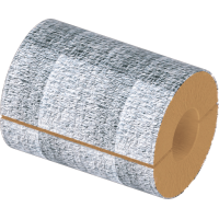 Цилиндр теплоизоляционный базальтовый вырезной фольгированный 102x40x500 мм Г1 Ц 100 ГОСТ 23208-2022